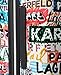 Karl Lagerfeld Paris Women's Logo Explosion Upright Hardside Suitcase, Multi, Medium