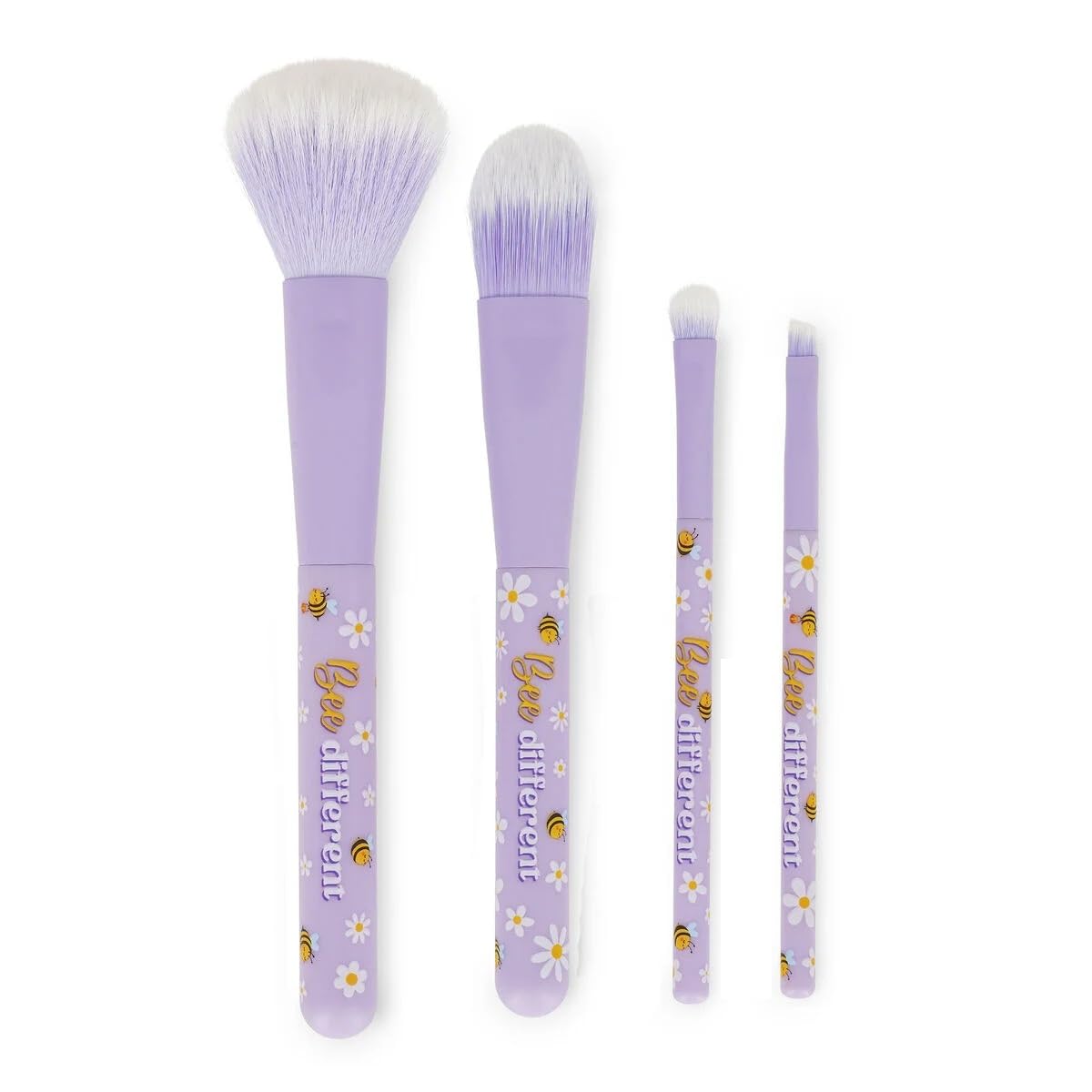 Legami – Lot de 4 pinceaux de maquillage, Oh My Glow! Thème Bee, comprend des pinceaux pour poudre, fond de teint, ombre à paupières et eye-liner, 100% vegan, format voyage