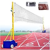 Eastnmythet Volleyball/Badminton Poles, Mobile Badminton Net Bracket with Wheel & Heavy Base, Adjustable...