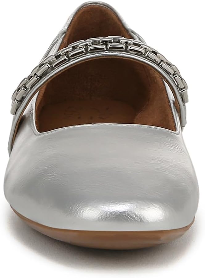 Amazon.com | Naturalizer Womens Kelly-Chain Mary Jane Flat Silver
