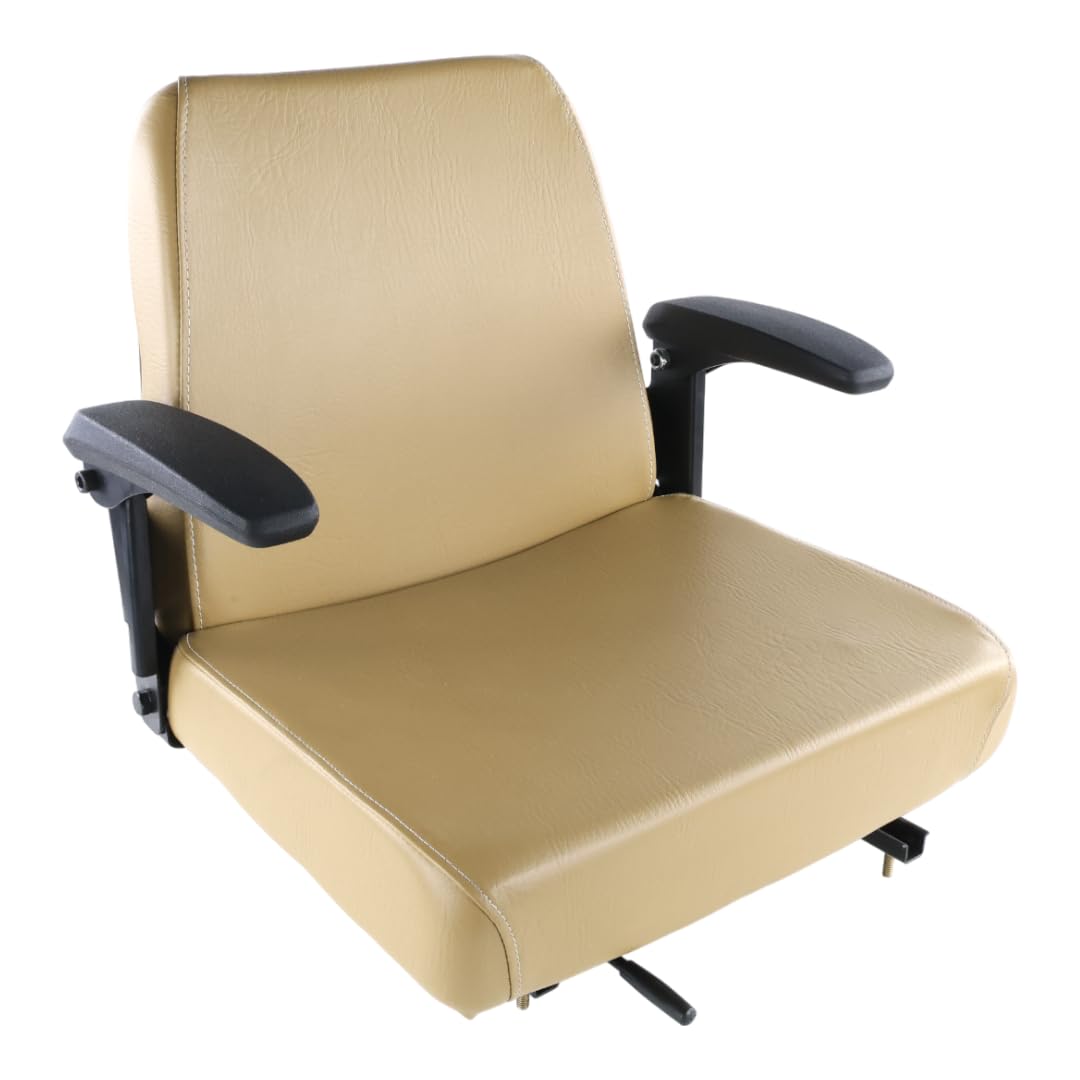 Zero Turn Brown Lawn Mower Seat with Armrests Slides Fits SCAG Ariens
