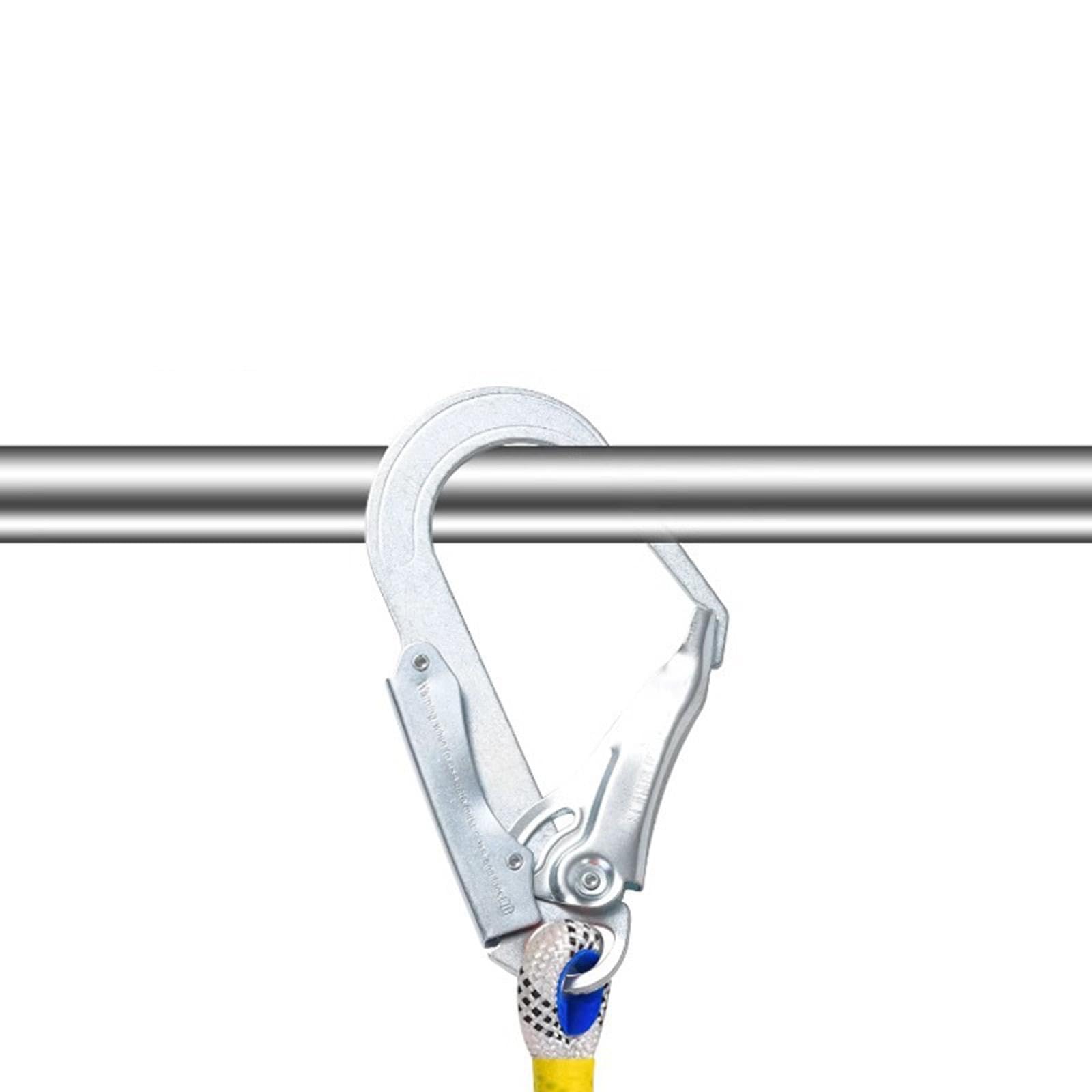 Harilla Cordón de Seguridad con Cuerda para Cinturón de Trabajo, Herramienta de Protección para Hombres Y Mujeres con Mosquetón para Arboristas, Espeleólogos, Paquete de Búfer de Doble Gancho