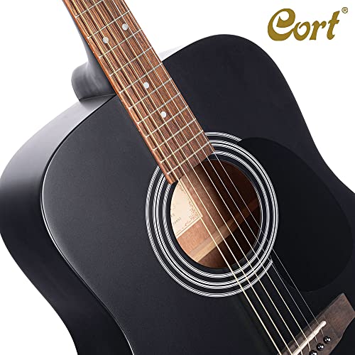 Image of Cort AD810BKS Standard Dreadnought Guitar, Spruce Top, Mahogany Back & Sides, Black Satin