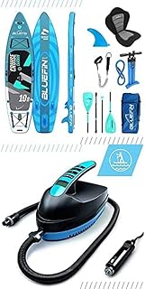 Bluefin Cruise Carbon SUP Package Bundle | Stand Up Inflatable Paddle Board | 6” Thick | Carbon Rail & Paddle | Kayak Conversion Kit (10’8 | 12’ | 15′)
