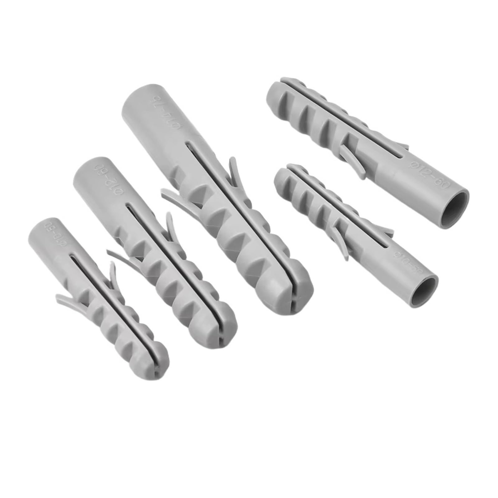 Chevilles en plastique gris M14x75 pour vis de fixation murale - Lot de 60 pièces