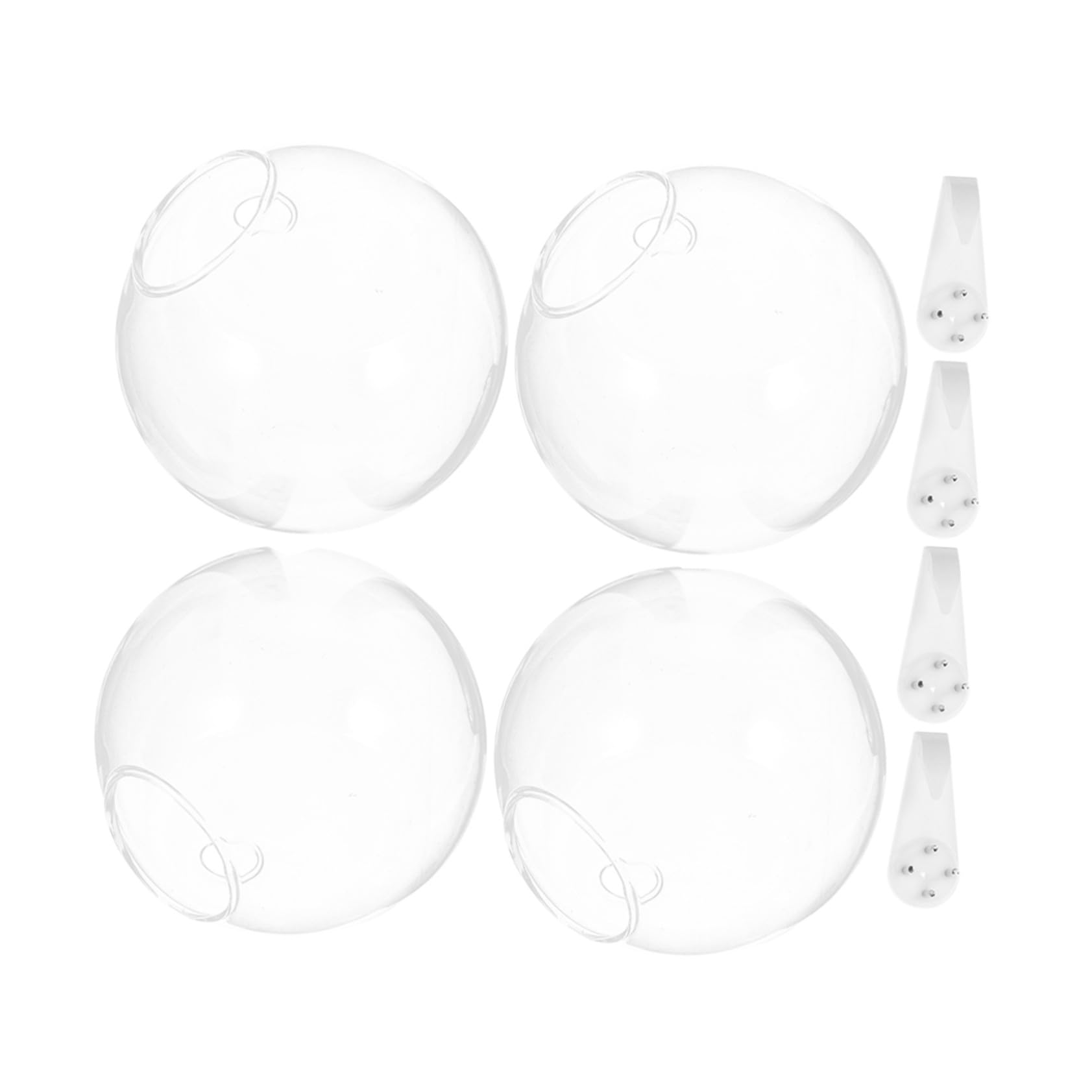 PRETYZOOM 4 Pièces Lot de Vases Muraux Verre pour Hydroponie Pots Transparents Ronds pour Propagation Décoration Suspendue pour Maison et Bureau