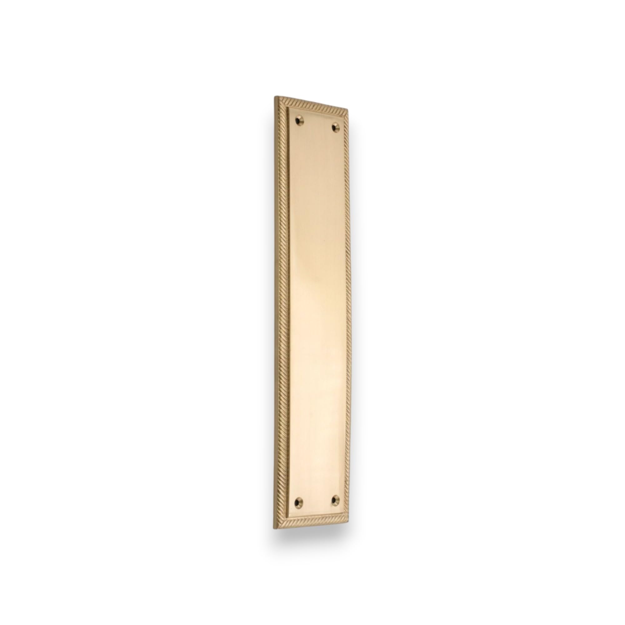 Infinity Decor Plaque de poussée carrée en laiton satiné de style géorgien 287 x 67 mm – Pour porte intérieure ou extérieure