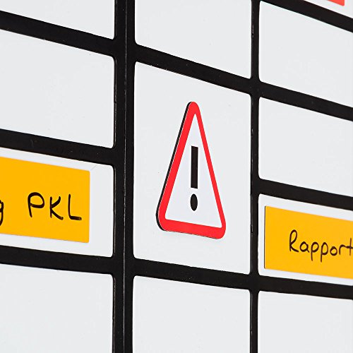 5 Ausrufezeichen Magnete 6 x 5 cm für Magnettafeln, Kühlschränke, Plantafeln und Whiteboards - Gefahr Vorsicht Verkehrszeichen Magnet