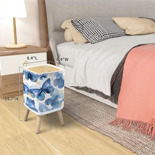 Caneca de basura rectangular con tapa y diseño vintage miniatura 5