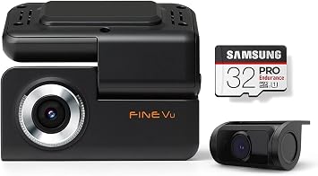 FineVu GX30 FullHD 2 Camera Wi-Fi+GPS+ADAS Plus Integrated CAR CAMERA, Black
