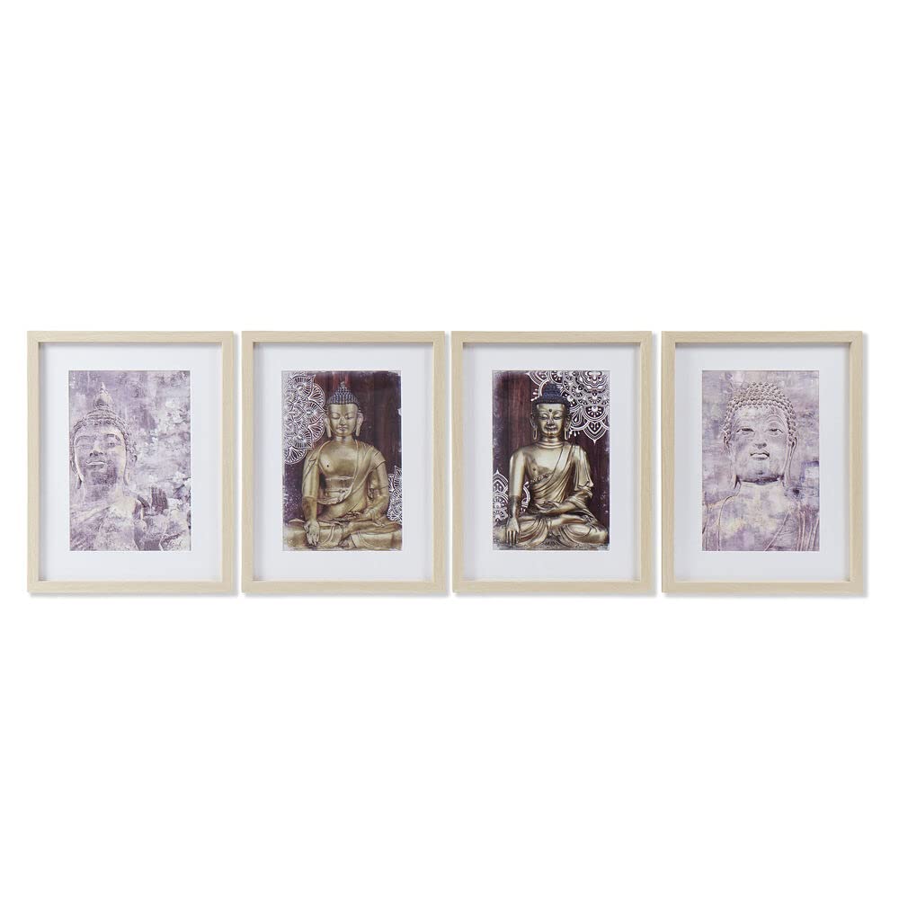 Tableau Bouddha DKD Home Decor : quadriptyque artistique haut de gamme