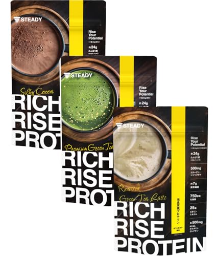 STEADY ���S�h�{�H �v���e�C�� �^���p�N��24g �z�G�C �\�C �H���@�� 750���̓��_�� �R���[�Q�� �V���L�[�R�R�A���� RICH RISE PROTEIN ���b�`���C�Y�v���e�C�� (2.25kg�i750g×3�܁j, 17.�ٷ�������ɂݖ���