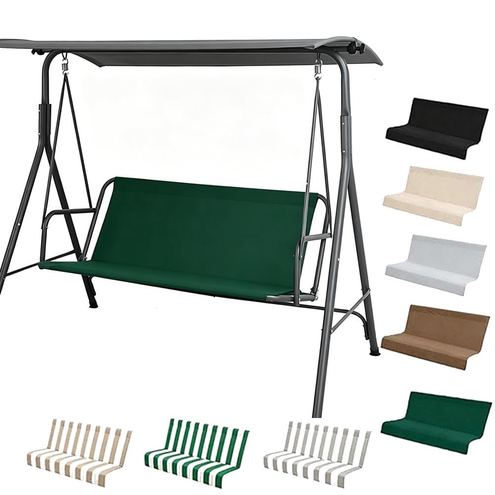 ZYXQQJ Swing Seat Replacement Cover Patio Porch Swing Seat Cover 2/3 Seater Bench Swing Cushion Replacement Covers 600D Oxford Waterproof Fabric(Dark green,148x50x50cm)