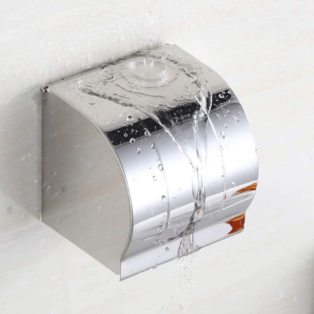 Toilet Paper Holder Stainless Steel Toilet Paper Holder，Multifunctional Wall Mounted Simple Tissue Box，Space Saving and Easy to Install，Chrome Decor
