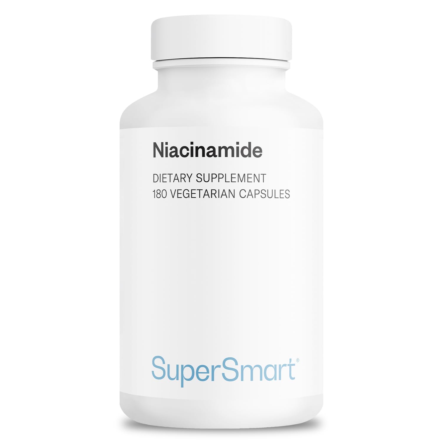 Supersmart - Niacinamide Supplement 2000mg per Day (Nicotinamide) - Flush Free Vitamin B3 Niacin | Non-GMO & Gluten Free - 180 Vegetarian Capsules