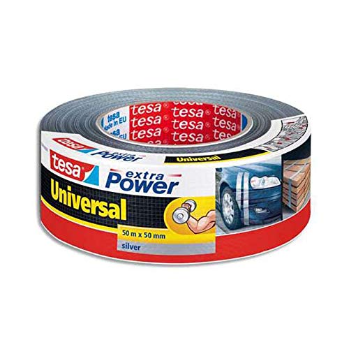 Lot de 6 Rouleau de toile adhésive renforcée 50 m x 50 mm coloris gris