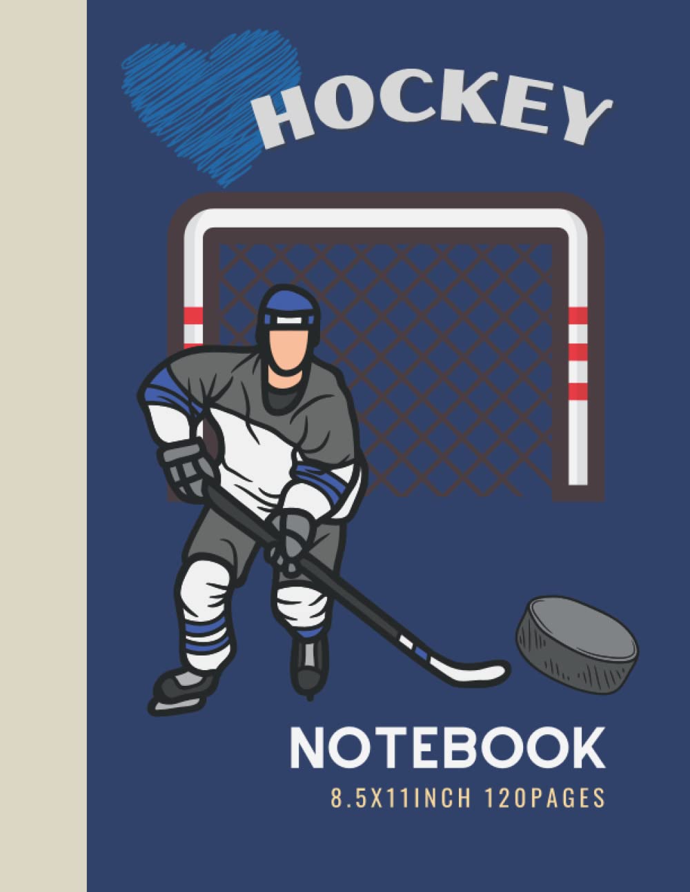 Hockey Notebook: Lined paper composition notebook or journal with man playing field hockey, blue cover ,Lined paper ,120 Pages for Kids ,Teens ,Student and Adults
