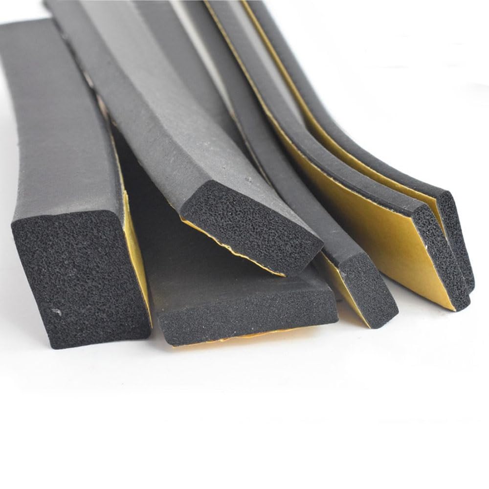 Insulation Rubber Black Foam Anti-Collision Seal Gasket Rubber Self Adhesive Sponge Seal Strip Width 8mm to 50mm Thick 2mm to 10mm Foam Gap (Size : 2 Meter, Style : Width 25mm Thick 2mm)