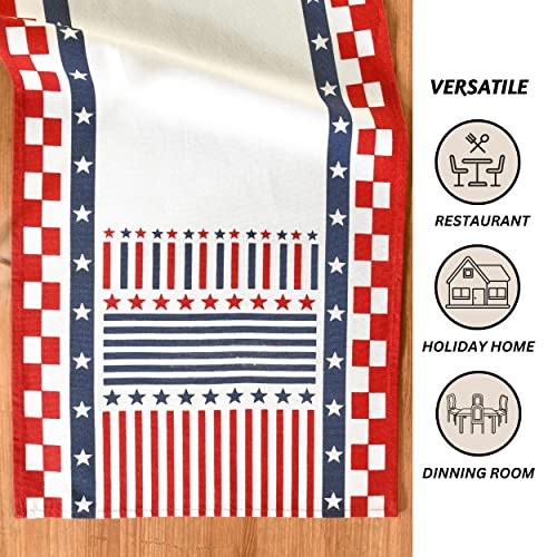 Folkulture-Fourth-of-July-Table-Runner-90-Inches-Long-Red-White-and-Blue Folkulture Fourth of July Table Runner 90 Inches Long Red White and Blue