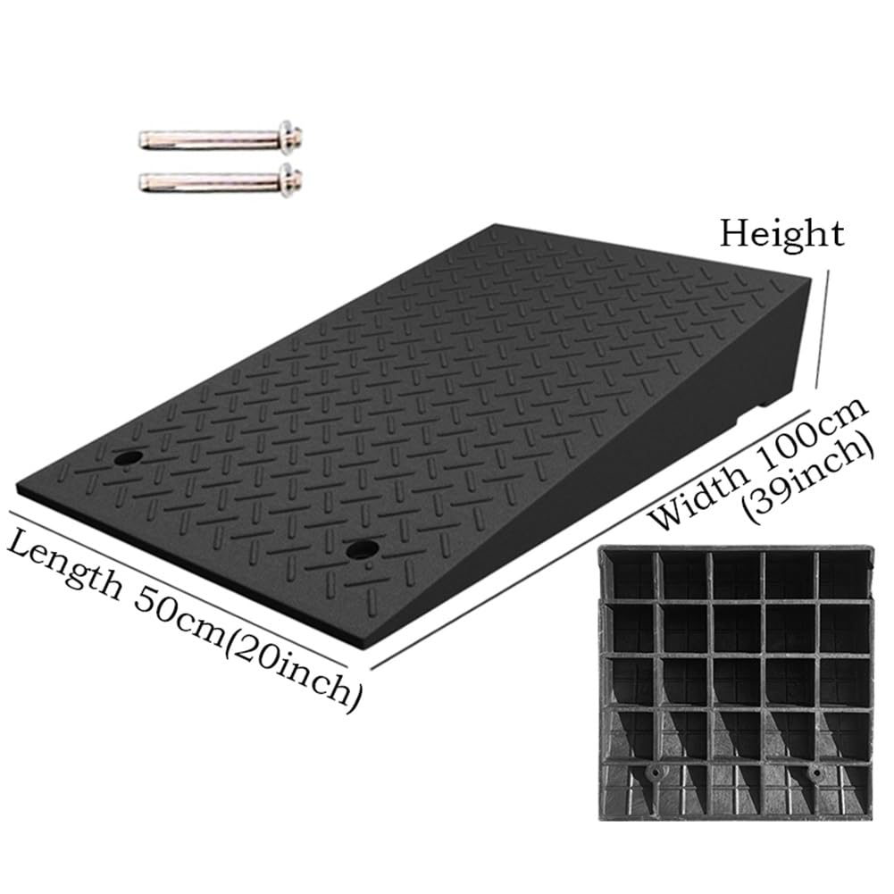 Rampa portatile in gomma per cordoli, Rubber Car Curb Ramp, Heavy Duty Shed Ramp, Slope Ramp for Threshold, Driveway, Sidewalk, Wheelchairs, Motorcycle, Scooter, Pets(Height 10cm (3.9inch))