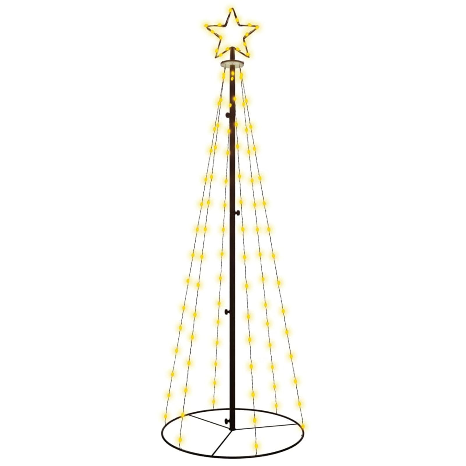 Tidyard Weihnachtsbaum Kegelform Tannenbaum Lichterbaum Weihnachtsdeko Stern Beleuchtung Außen Beleuchtet Lichterkette Warmweiß 108 LEDs 70 x 180 cm (Durchmesser x H)