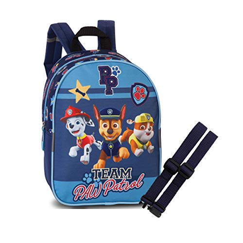Preisvergleich Produktbild Set PAW Patrol Kinder Rucksack 3-6 Jahre blau + GURTIES Brustgurt 23 x 29 x 10 cm