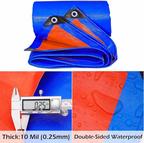 Lona impermeable de polietileno resistente de 1x4 metros con ojales para cubiertas de exterior 4