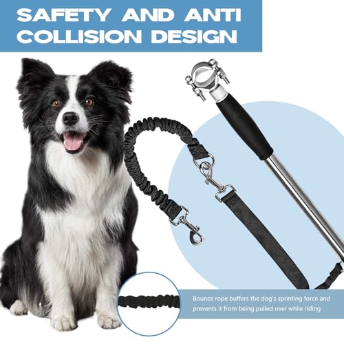 Fahrradleine Hund, Fahrrad Hundeleine, Hundestange für Fahrrad, Starke StoßDäMpfung | Verstellbar | Abnehmbar, Abnehmbar Hunde Fahrradstange, für Gassigehen, Laufen, DraußEn
