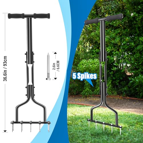 image for ViveGro Lawn Aerator, Lawn Spike Aerator Manual Tool with 15 Pieces So