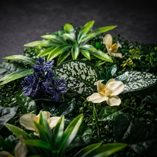 Image of Dekorly Artificial Grass Wall Panels | Indoor Outdoor Decoration | Garden, Floor, Balcony Home Decoration | Vertical Garden Artificial Wall Plants (Multi Flowers Mat, 58cm x 40cm)