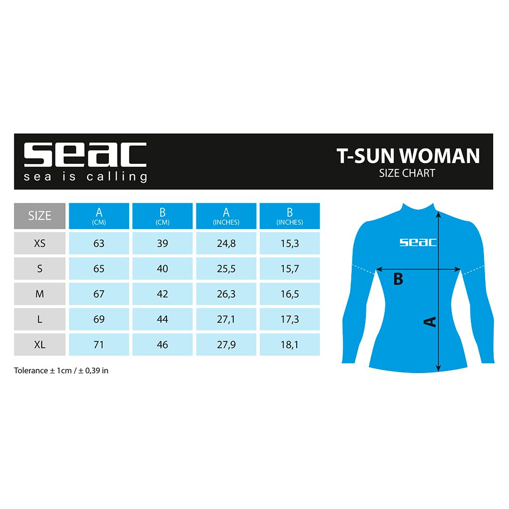 SEAC Damski T-sun Long Lady T-Sun Long Rash Guard do pływania, surfingu, nurkowania, ochrona przed promieniowaniem UV