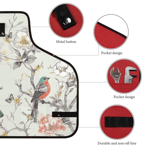 Delantal de trabajo impermeable con 8 bolsillos ajustable para hombre y mujer miniatura 3
