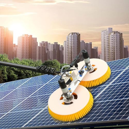 Cepillo Telescópico Para Limpieza De Paneles Solares: Limpiador Automático De Ventanas Y Vidrios De Doble Cabezal, Alimentación De 220-240 V Para Un Mantenimiento Y Brillo Sin Esfuerzo, 10 M/32,8 Pie