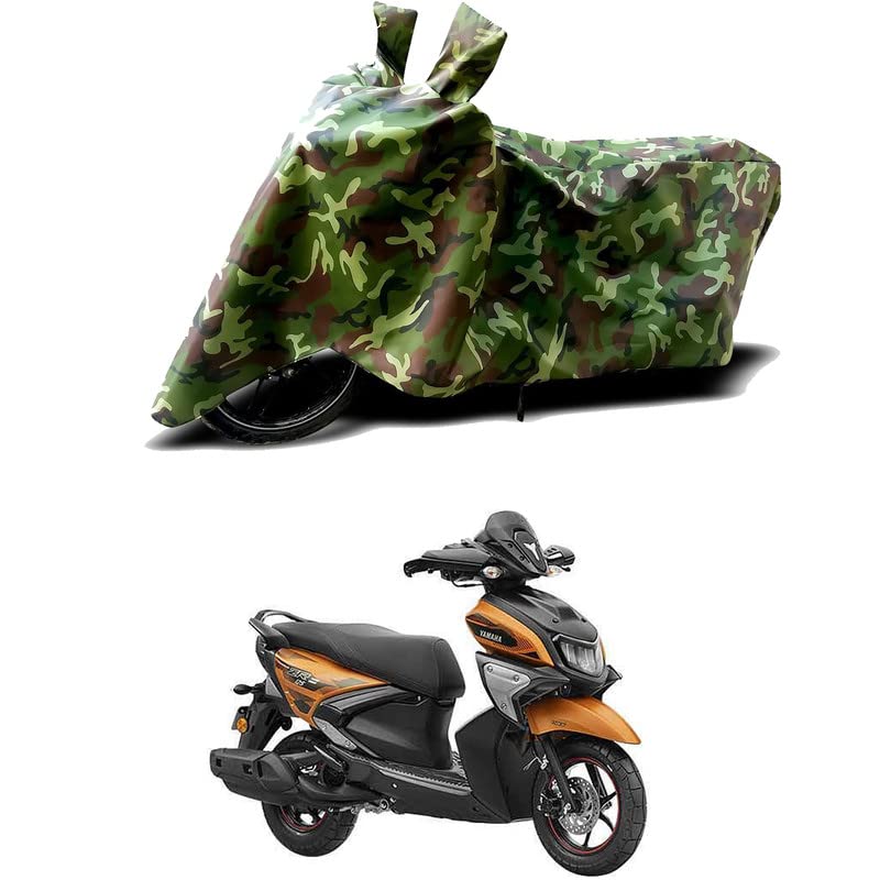 Image of 100% Water Resistant Bike Scooty Two Wheeler Body Cover Compatible for Yamaha RayZR 125 Drum /UV-Rays /Heat Protection /Birds Dropping /Scratchproof /Dust Proof /Waterproof /All Varient[Green MJ]