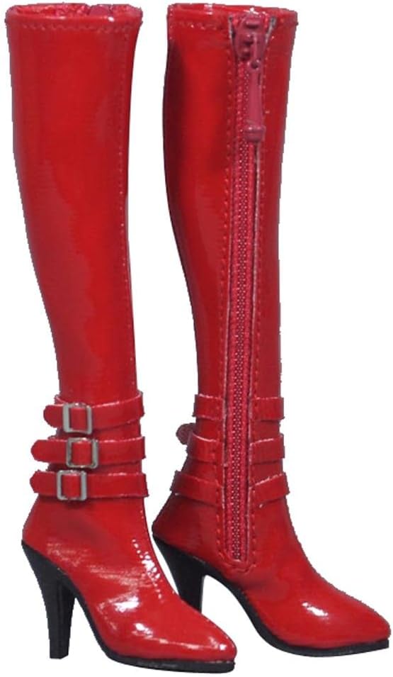 JAZZY PEARLS® 1/6 Women's Zip Up High Heeled Long Boots Shoes for 12'' Action Red|Toys & Hobbies | Action Figures | & Adventure