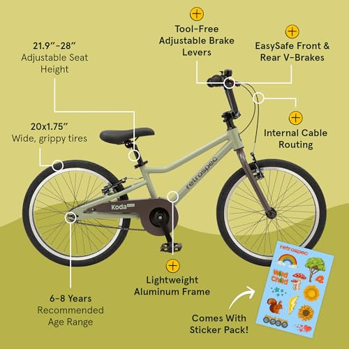 Image of Retrospec Koda Plus Kids Bike for Boys & Girls Ages 6-8 Years - Children's Bicycle, Adjustable Seat & Handlebars