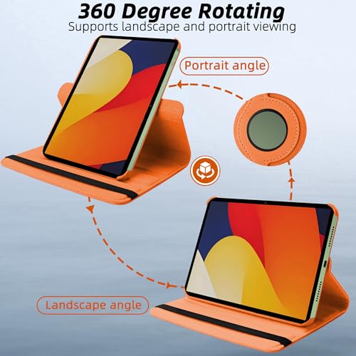 Image of TGK 360 Degree Rotating Flip Cover Case for Moto Pad 60 Pro 12.7 inch 2025 Release Tablet (Orange)