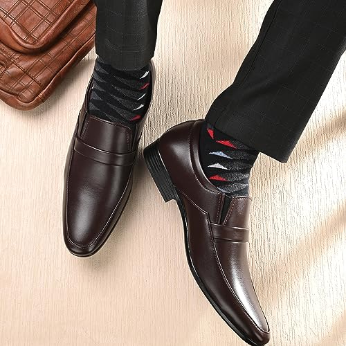 Image of Centrino Mens Formal Shoe |Slip-On Men's Formal Shoe | Stylish Non-Lace Design | Soft Cushioned Insole for Comfort | Perfect for Office & Formal Wear (64046)