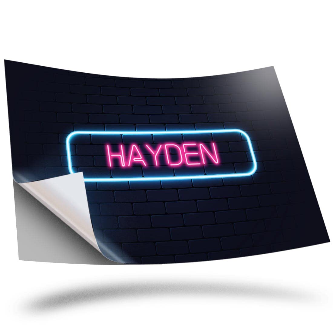 1 x Vinyl Sticker A2 - Rectangle Shape 60x42cm Neon Sign Design Hayden Name Art Print Decal Laptop Tablet Luggage Car Wall Fridge Door Sticker #351980