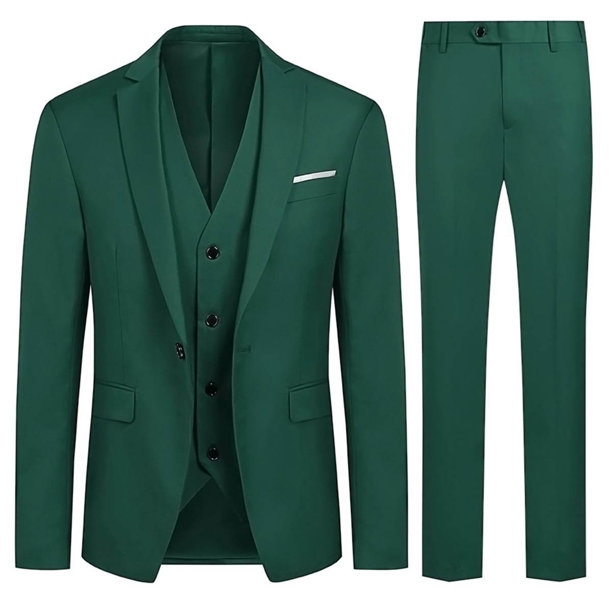 Allthemen Abito da Uomo 3 Pezzi Slim Fit Completo Formale da Matrimonio Un Bottone Giacca Gilet Pantaloni