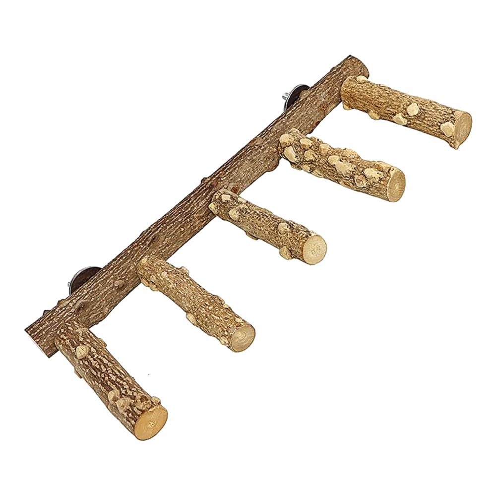 Namvo 12.2 Inch Natural Wood Parrot Perch Stand, Bird Cage Ladder for Small and Medium Parrots Parakeets, Conures