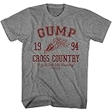 American Classics Forrest Gump 90s Movie '94 Cross Country Just Felt Like Running Vintage Style Adult Short Sleeve Graphic T-Shirt - Graphite Heather, Medium