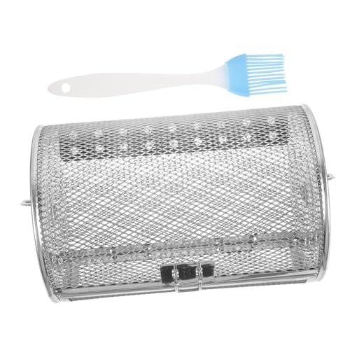 ifundom Grill Utensil Set Baking Pan Grill Stainless Steel Roasting Basket Grilled Cage for Nut Meat Roasting Random