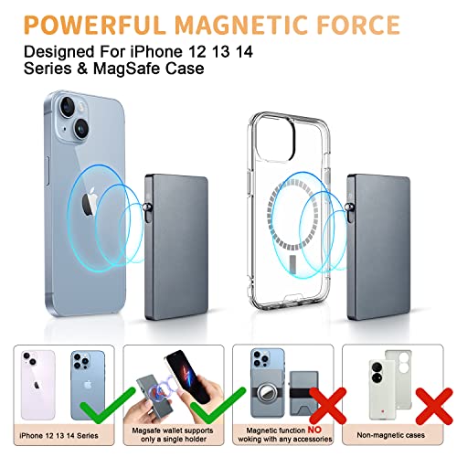 T-Mfy Credit Card Holder Wallet For Men - Slim Aluminum Rfid Blocking Magnetic Card Holder With Detachable Airtag&Expansion Plate - Pop Up Men's Front Pocket Wallet With Lock Design,Grey #TOP6