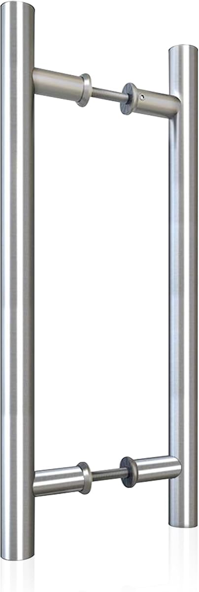 16" Push Pull Door Handle, Stainless Steel Double Sided H Shape Sliding Doors Handle, Heavy Duty Swing Door Handles, Silver