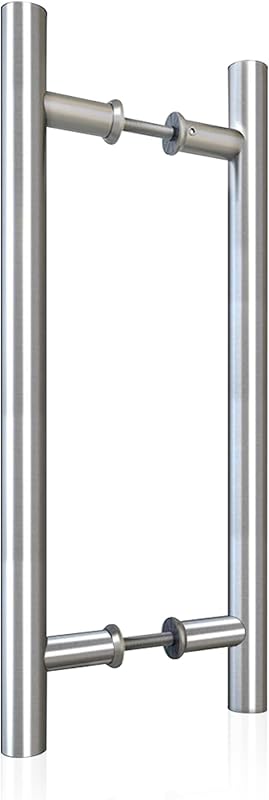 16" Push Pull Door Handle, Stainless Steel Double Sided H Shape Sliding Doors Handle, Heavy Duty Swing Door Handles, Silver