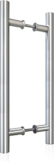 16" Push Pull Door Handle, Stainless Steel Double Sided H Shape Sliding Doors Handle, Heavy Duty Swing Door Handles, Silver