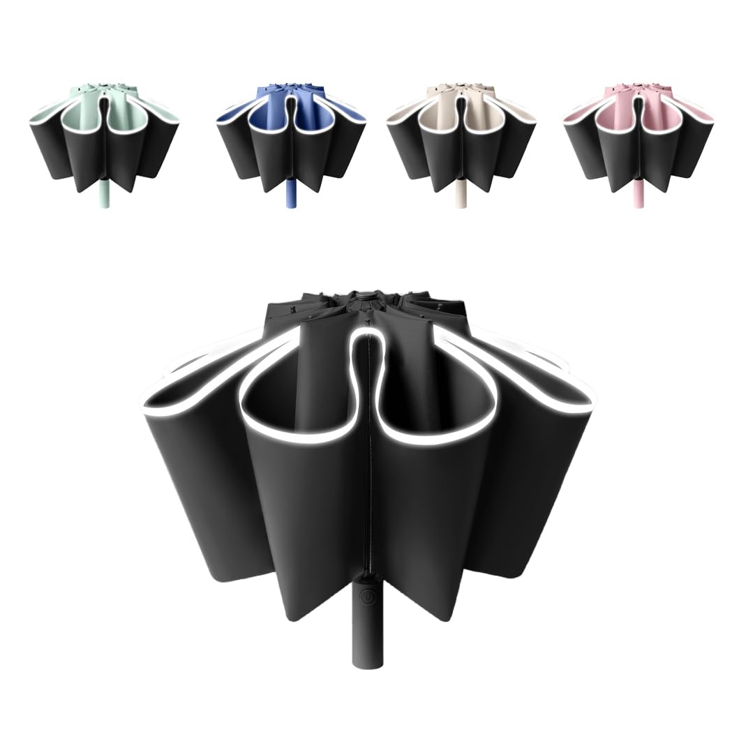 erised's bifrostTravel Folding Inverted Reverse Umbrella Compact Windproof/Waterproof Auto Open/Close,10 * 2 Ribs Portable Golf Parasol,Outdoor Rain/Sun/99 UV Protection/UPF 50 UV Blocker