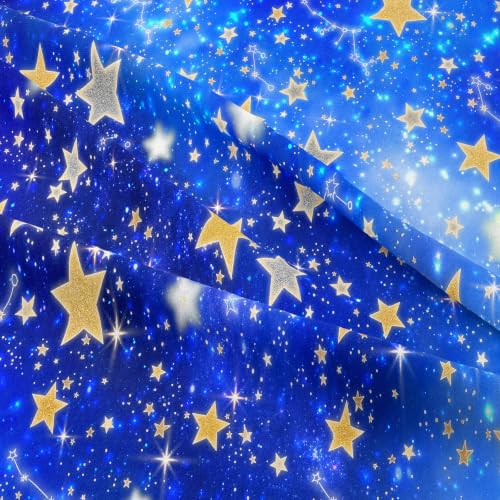 Image of NINENINE Galaxy Star Comforter Sets, Bright Blue Sparkling Star Space Bedding 5PCS Twin Size Comforter Sets for Girls Kids (1Comforter, 1Flat Sheet, 1Fitted Sheet, 2Pillowcases)