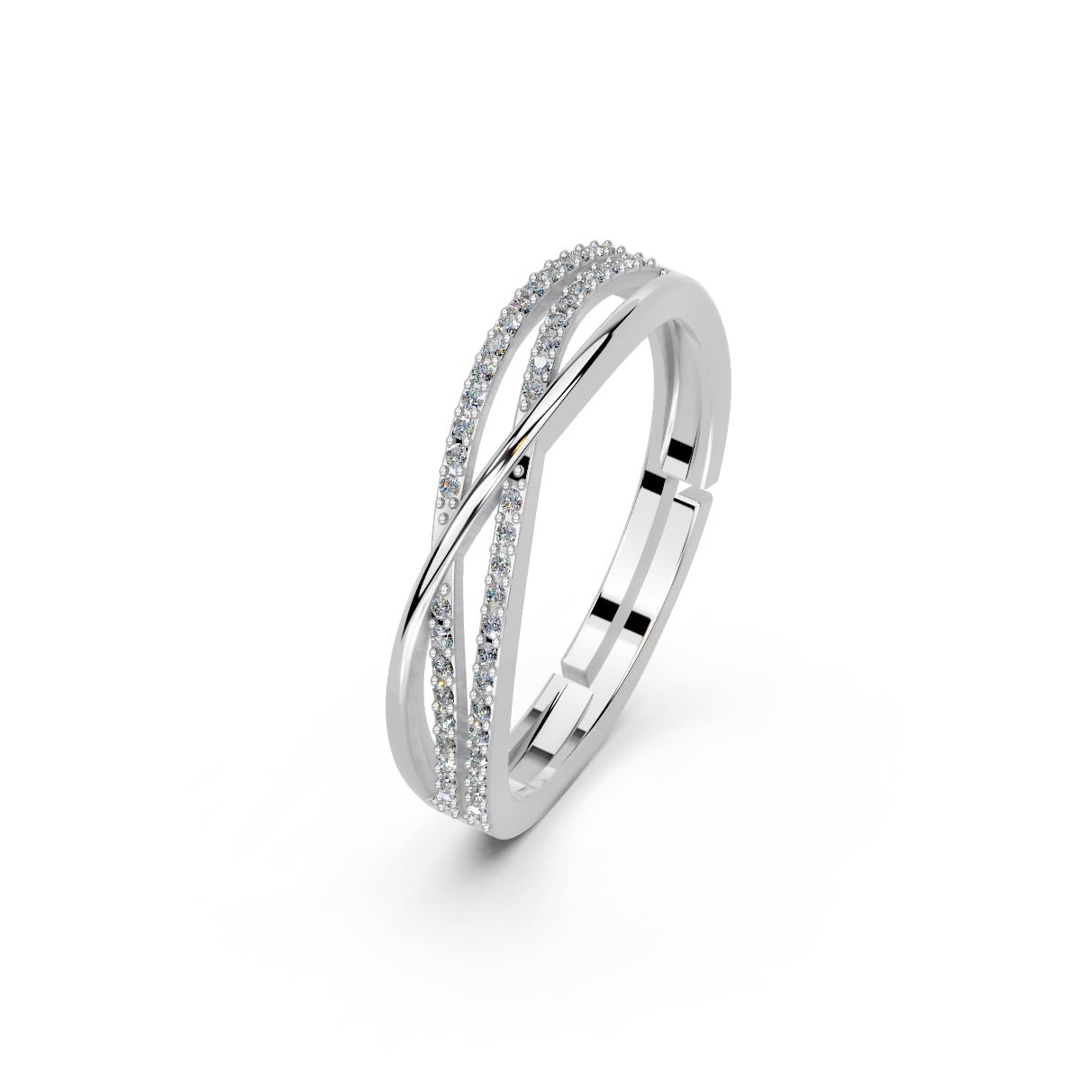 925 Sterling Silver Adjustable Infinity Ring | Rhodium-Plated CZ Band for Women & Girls | Wedding & Engagement Jewelry